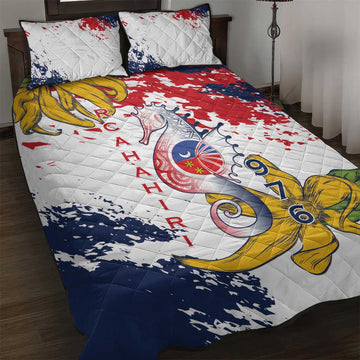 Département de Mayotte Quilt Bed Set Ra Hachiri 976 Map With Ylang Ylang LT15