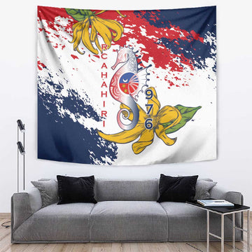 Département de Mayotte Tapestry Ra Hachiri 976 Map With Ylang Ylang LT15