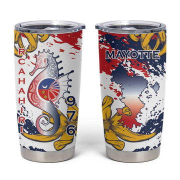 Département de Mayotte Tumbler Cup Ra Hachiri 976 Map With Ylang Ylang LT15