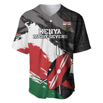 Custom Afro Kenya Baseball Jersey Rugby Sevens - African Pattern LT15