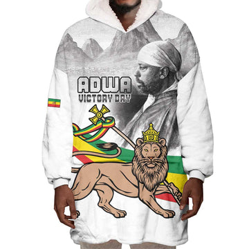 African Victory Menelik II Wearable Blanket Hoodie Battle Of Adwa LT15