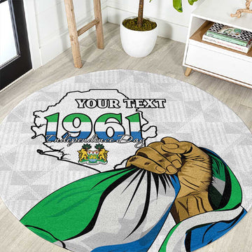 Personalised Happy Independence Sierra Leone Round Carpet April 27th LT15