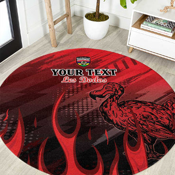 Personalised Mauritius Football Round Carpet Go Les Dodos Go LT15