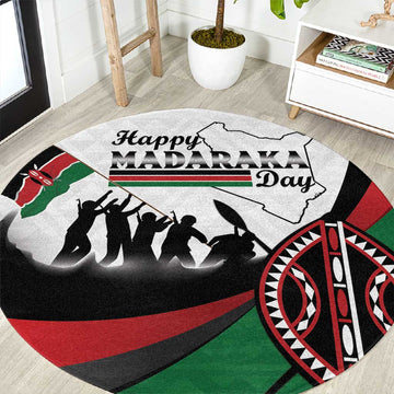 Kenya Round Carpet Madaraka Day - Maasai Shield LT15