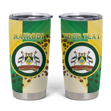 Personalised Nairobi Kenya Tumbler Cup Coat Of Arms With Coffee LT15