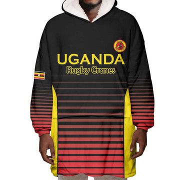 Jamhuri ya Uganda Rugby Custom Wearable Blanket Hoodie Go Champions Cranes LT15