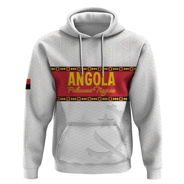 Custom Angola Football Hoodie Avante Palancas Negras - White LT15