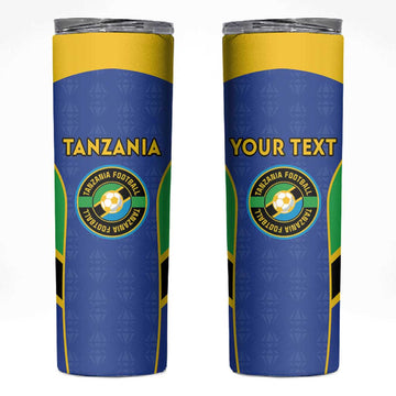 Afro Tanzania Football Custom Skinny Tumbler Go Taifa Stars Go LT15