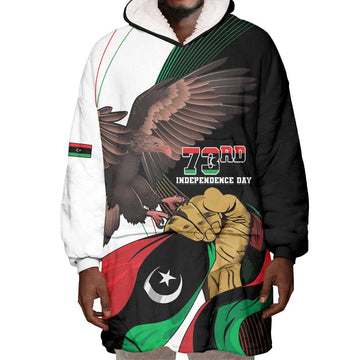 Afro Libya Wearable Blanket Hoodie Arabian Eagle - Independence Day LT15