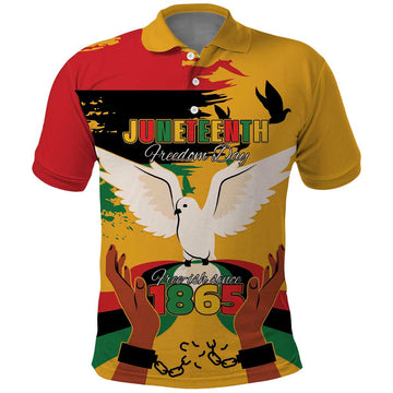 Juneteenth African American Polo Shirt Free-ish Since 1865 LT15
