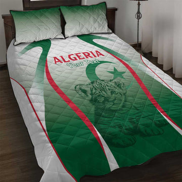 Algeria Rugby Custom Quilt Bed Set Go Les Lionceaux LT15