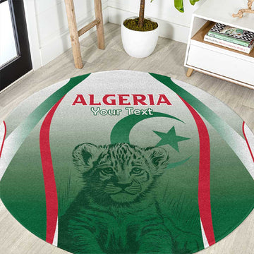 Algeria Rugby Custom Round Carpet Go Les Lionceaux LT15