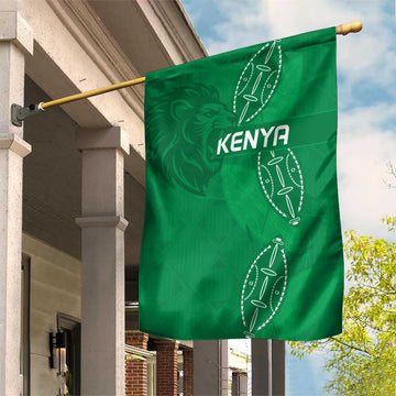 Jamhuri ya Kenya Rugby Garden Flag Kenyan Shield Style - Green Color LT15