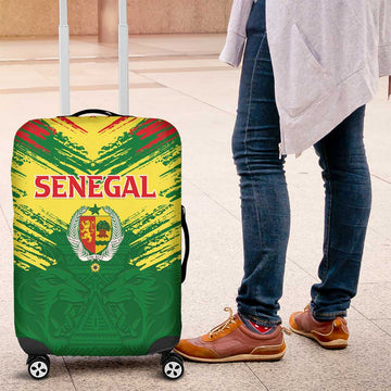 Senegal Rugby Luggage Cover Lion With Coat Of Arms - African Pattern LT15