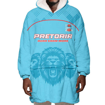 Custom Afro South Africa Cricket Wearable Blanket Hoodie Roar Saam More - This Is Pretoria LT15