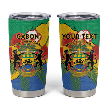 Personalised Afro Gabon Tumbler Cup Gabonese Union Travail and Justice LT15