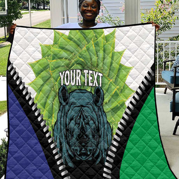 Personalised Afro Lesotho Quilt Black Rhinoceros Aloe Polyphylla LT15