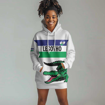 Custom Lesotho Football Hoodie Dress Go Likuena Go LT15