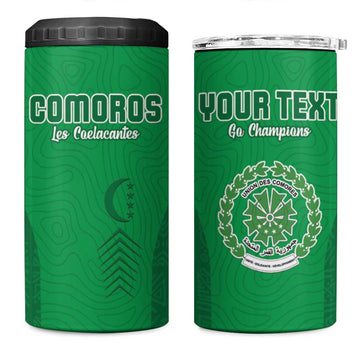 Custom Comoros Football 4 in 1 Can Cooler Tumbler Go Les Coelacantes LT15