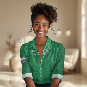 Custom Comoros Football Women Casual Shirt Go Les Coelacantes LT15