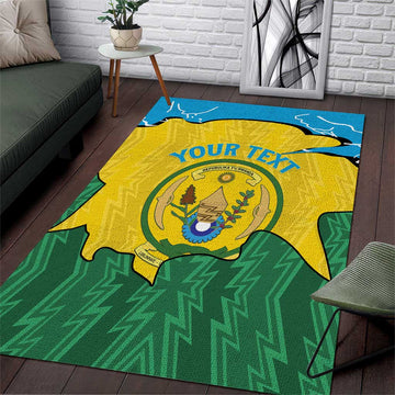 Personalized Jamhuri ya Rwanda Area Rug Coat Of Arms Imigongo Pattern LT15