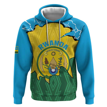 Personalized Rwanda Hoodie Coat Of Arms Imigongo Pattern - Sporty Style LT15