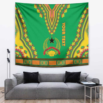 Personalised Afro Guinea Bissau Tapestry Dashiki With Coat Of Arms LT15