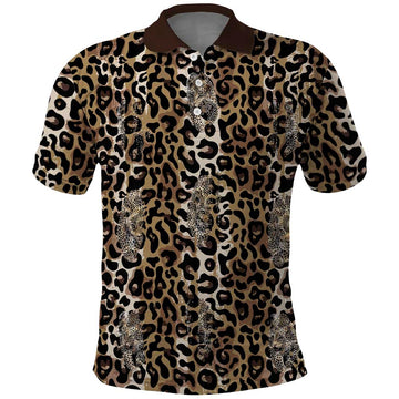 African Leopard Skin Pattern Polo Shirt LT15