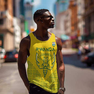 Custom Jamhuri ya Rwanda Football Men Tank Top Go Amavubi Go LT15