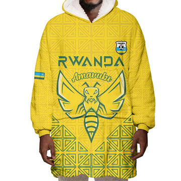 Custom Jamhuri ya Rwanda Football Wearable Blanket Hoodie Go Amavubi Go LT15