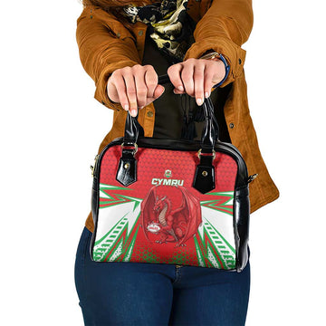 Wales Rugby Custom Shoulder Handbag Dragon Scales Style LT15