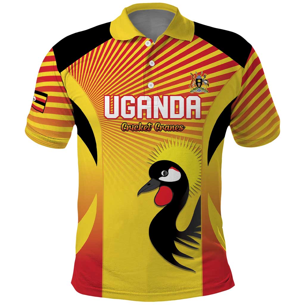Custom Uganda Cricket Polo Shirt Go Cricket Cranes Go LT15