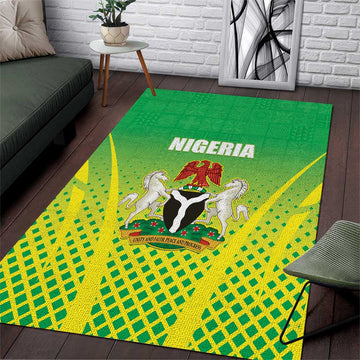 Nigeria Cricket Area Rug Go Yellow Greens LT15