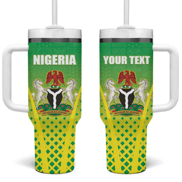 Custom Nigeria Cricket Tumbler With Handle Go Yellow Greens LT15