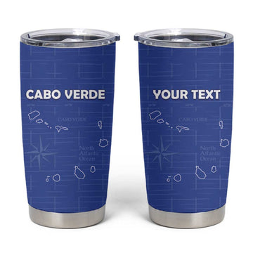 Custom Cabo Verde Football Tumbler Cup Go Tubaroes Azuis Go - Blue LT15