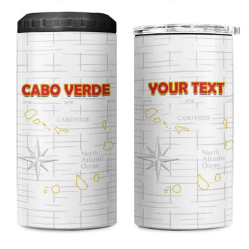 Custom Cabo Verde Football 4 in 1 Can Cooler Tumbler Go Tubaroes Azuis Go - White LT15