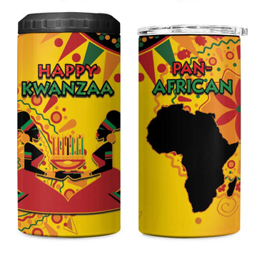 Afro-Americans Kwanzaa 4 in 1 Can Cooler Tumbler African Pattern LT15