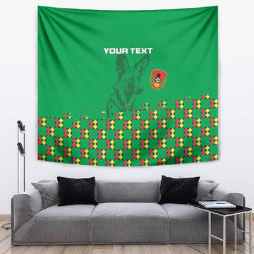 Custom Guinea Bissau Football Tapestry African Wild Dog - Go Djurtus LT15