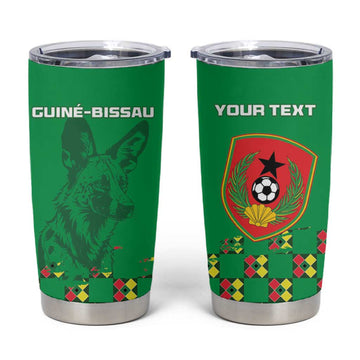 Custom Guinea Bissau Football Tumbler Cup African Wild Dog - Go Djurtus LT15