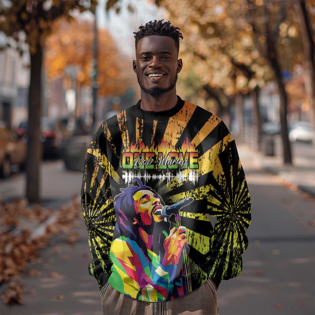 Afro-American Reggae Legend Bob Sweatshirt One Love - Grunge Style LT15