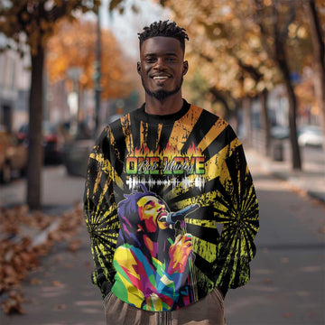 Afro-American Reggae Legend Bob Sweatshirt One Love - Grunge Style LT15