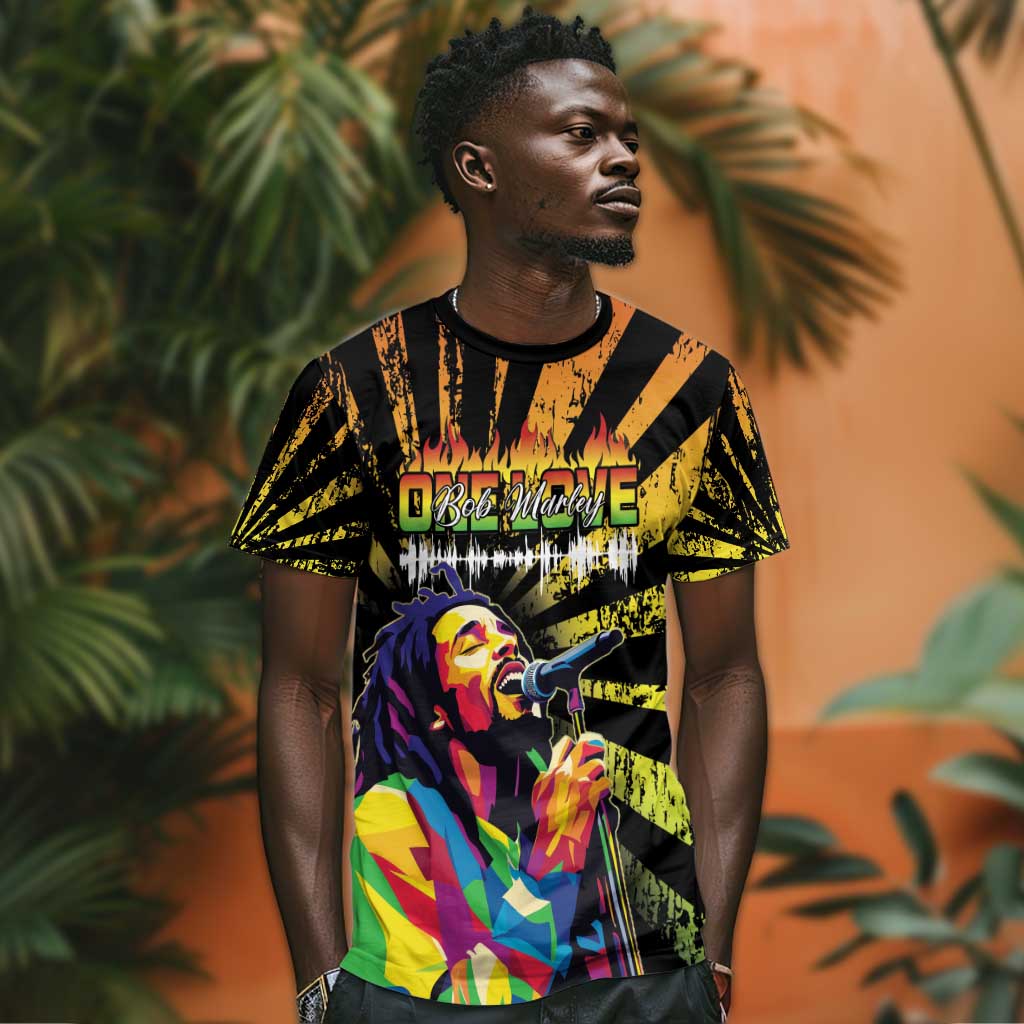 Afro-American Reggae Legend Bob T shirt One Love - Grunge Style LT15