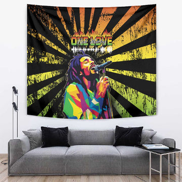 Afro-American Reggae Legend Bob Tapestry One Love - Grunge Style LT15