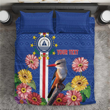 Personalised Cabo Verde Bedding Set Grey-Headed Kingfisher Mix Gerbera Daisy LT15