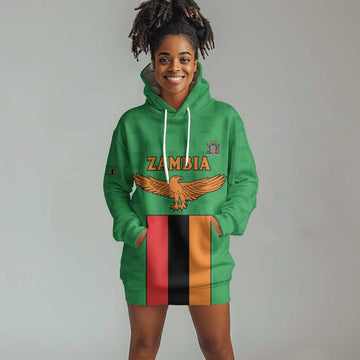 Personalised Afro Zambia Hoodie Dress Flag Style Mix Kente Pattern LT15
