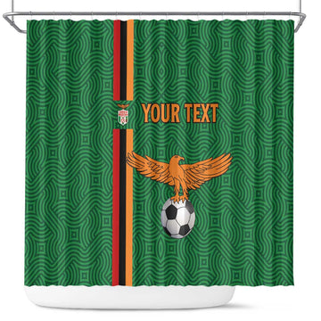 Custom Zambia Football Shower Curtain Go Copper Bullets LT15