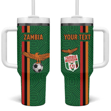 Custom Zambia Football Tumbler With Handle Go Chipolopolo LT15