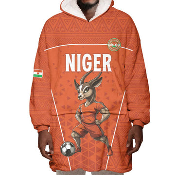 Custom Niger Football Wearable Blanket Hoodie Allez Menas LT15