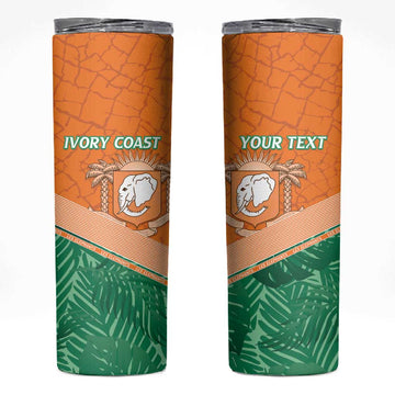 Ivory Coast Rugby Custom Skinny Tumbler Allez Les Elephants LT15