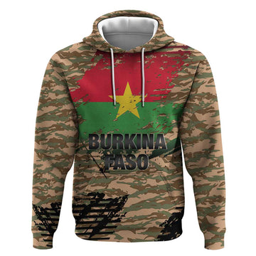 Burkina Faso Military Hoodie Bravo Caption Traore! Viva Burkina Faso Nation! LT15